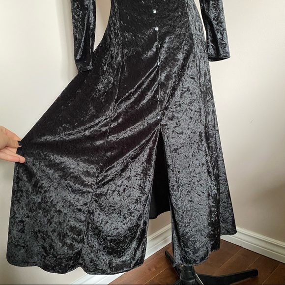 [SOLD]vintage 90s witchy button lace up midi dress - Picture 8 of 16